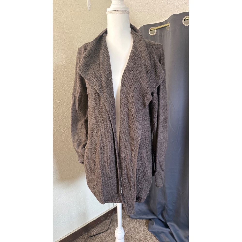 Barefoot Dreams CozyChic Lite Circle Cardigan Grey Shawl Neck Sweaterโ 485 Large